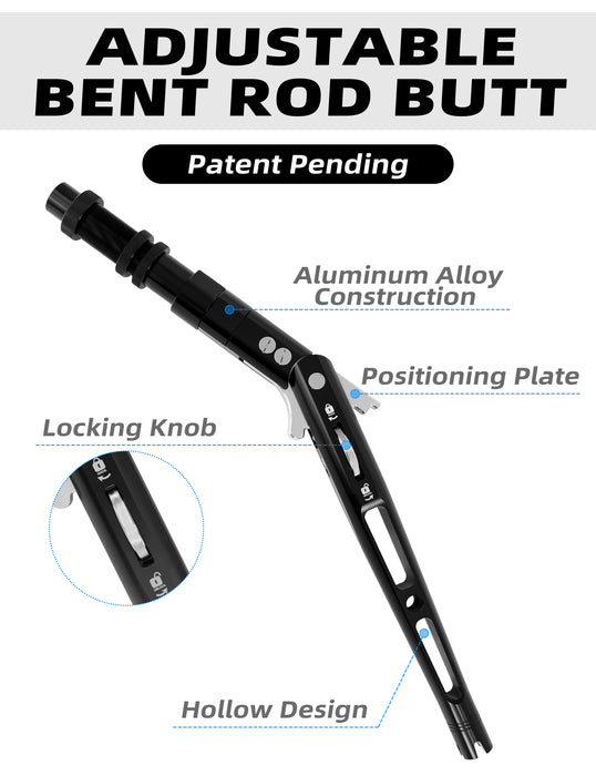 BlueWing Adjustable Bent Rod Butt V4 #2 Black