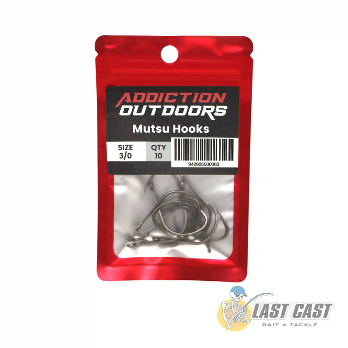 Addiction Outdoors Mutsu Hooks in Packaging 3/0