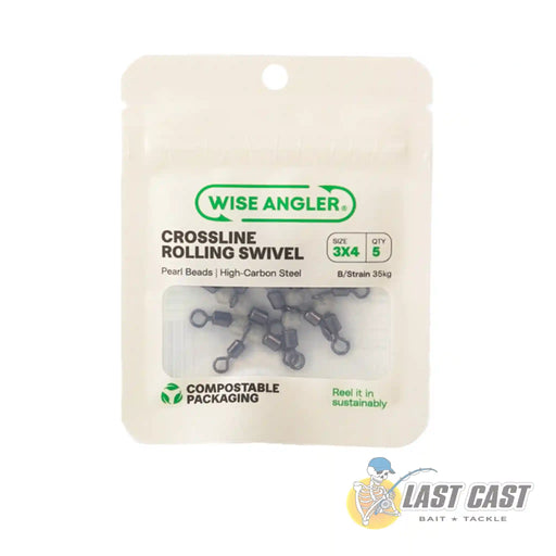 Crossline Rolling Swivel with Pearl Beads in Packaging Size 3x4