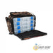 Jiggle Lure Camo Tackle Bag Backpack Front Inside Right Angle Showing 4 Boxes