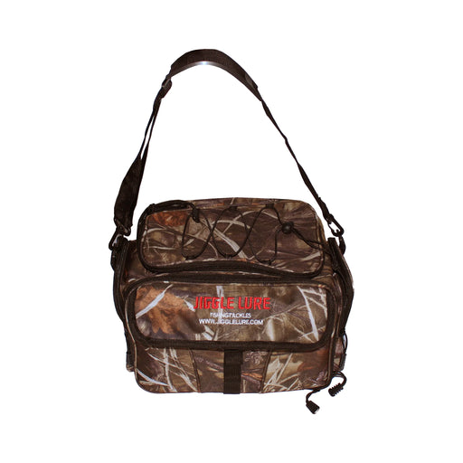 Jiggle Lure Camo Fishing Tackle Hunting Bag Backpack Front Top with Shoulder Strap