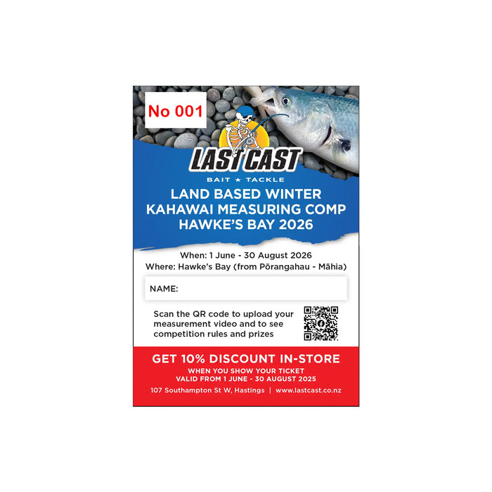 LAST CAST WINTER KAHAWAI COMP TICKET