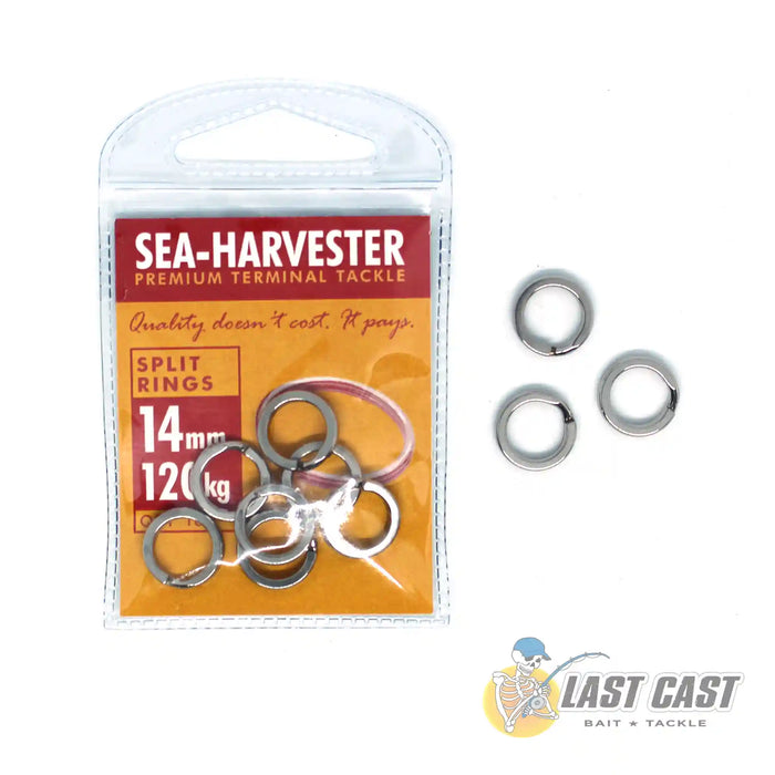 Sea Harvester Split Rings 14mm 120kg Packet with 10 Rings