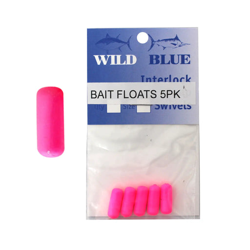 Pack of pink bait floats with Wild Blue packaging on a white background