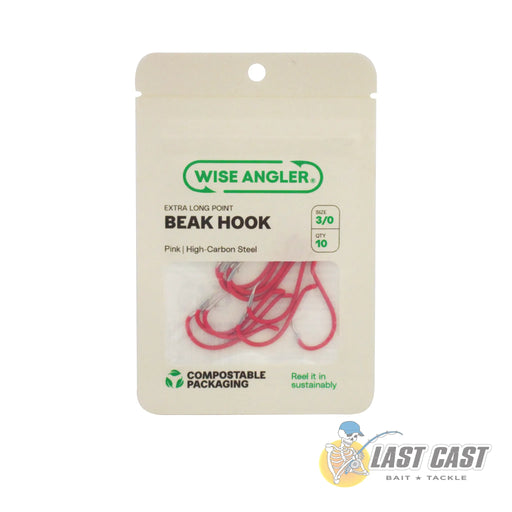 Wise Angler Beak Hook Extra Long Point in Pink in Recyclable Packaging Size 3_0