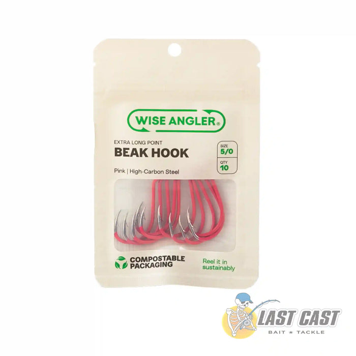 Wise Angler Beak Hook Extra Long Point in Pink Size 5_0