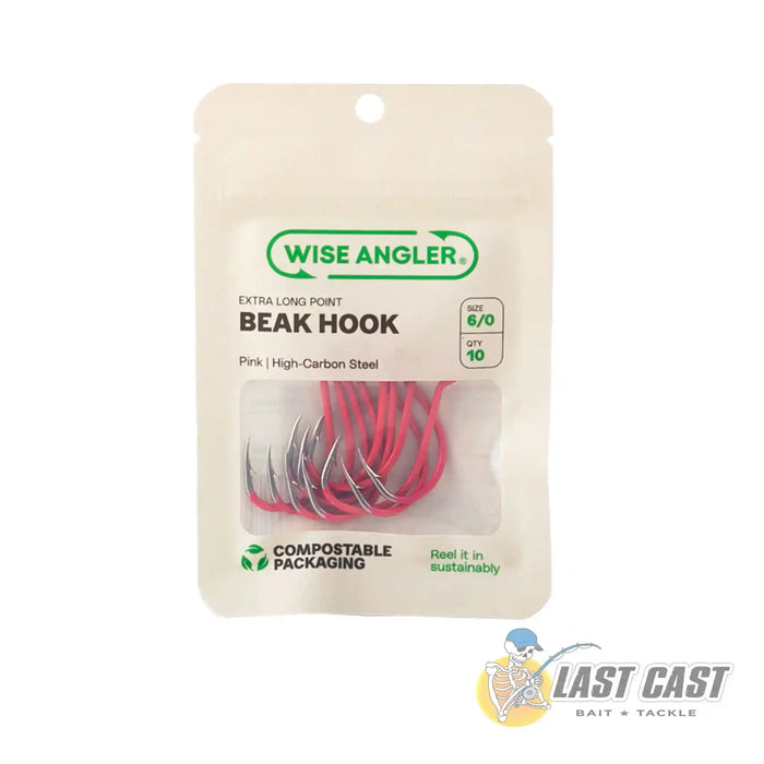 Wise Angler Beak Hook Extra Long Point in Pink Size 6_0