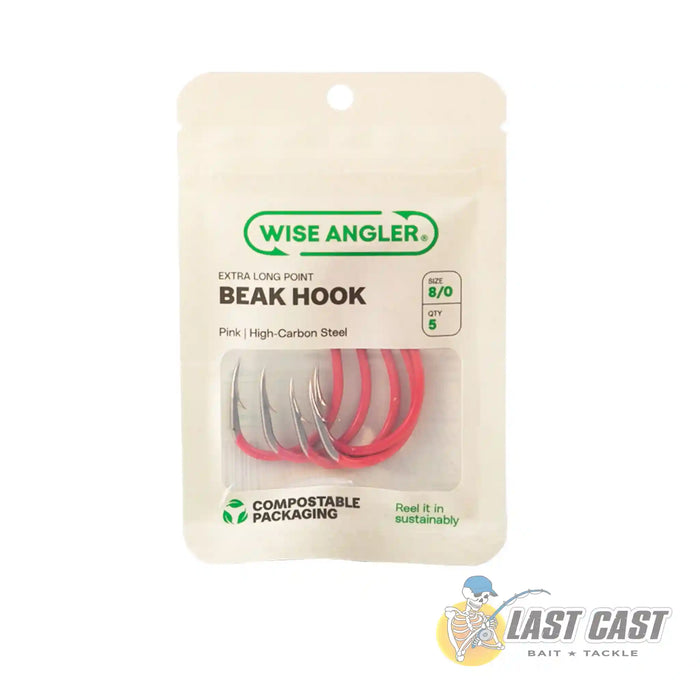 Wise Angler Beak Hook Extra Long Point in Pink Size 8_0
