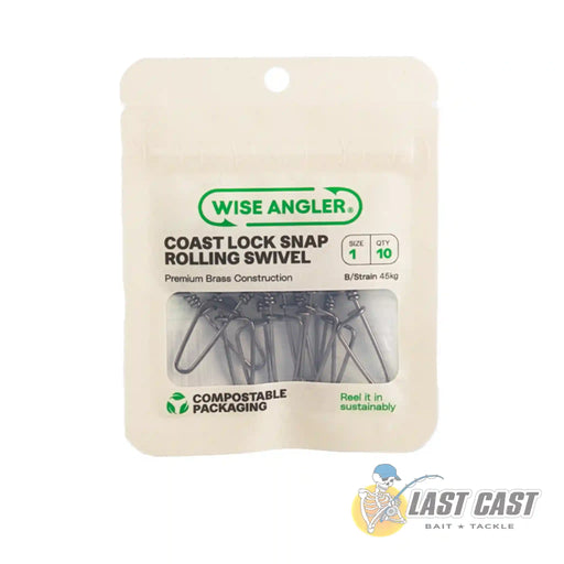 Wise Angler Coast Lock Snap Rolling Swivel in Packaging Size 1