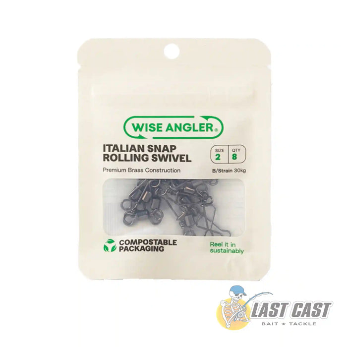 Wise Angler Italian Snap Rolling Swivel in Packaging Size 2