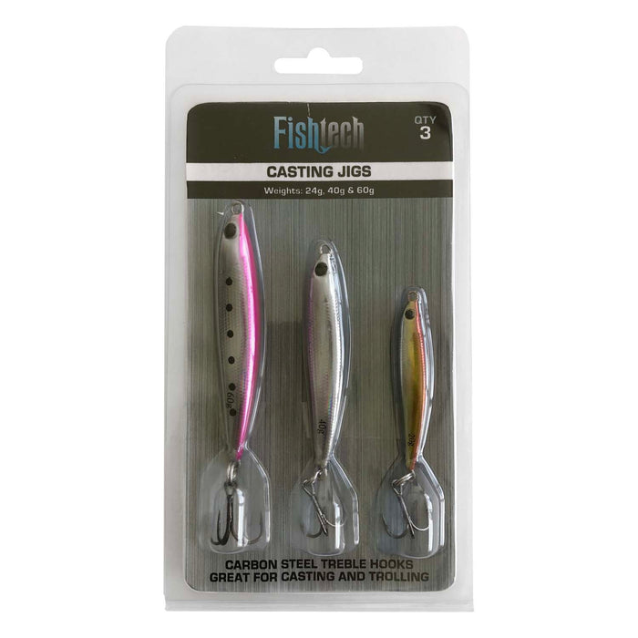 FISHTECH - CASTING JIGS 3 PACK 20g 40g 60g