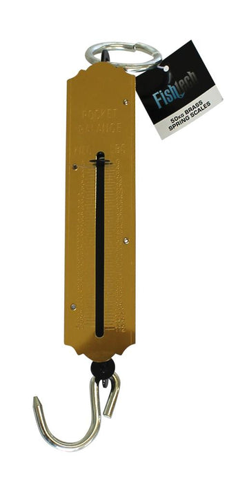 FISHTECH - BRASS SPRING SCALES 50KG