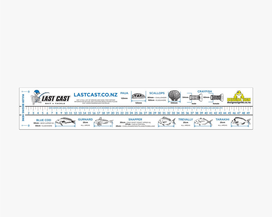 LAST CAST - UV COATED FISH MEASURING STICKER